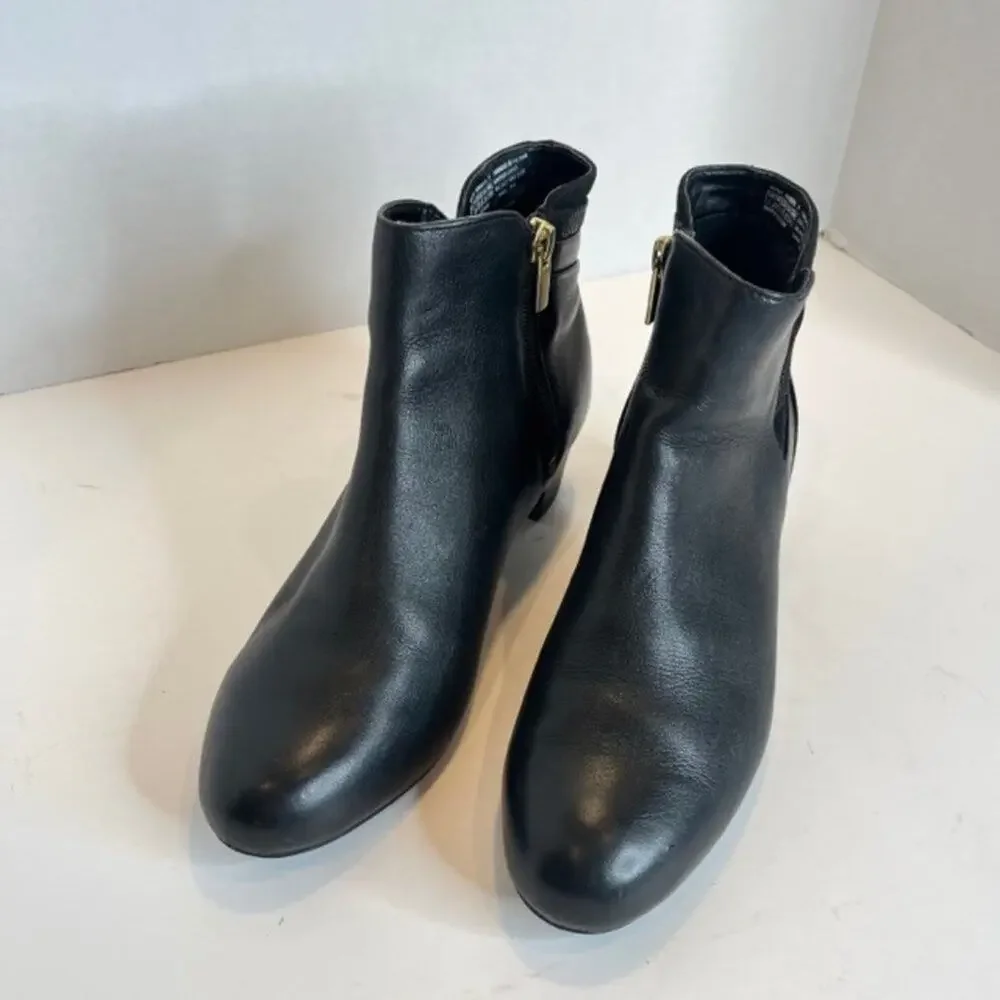 Rockport Total Motion Cherith Waterproof Black Leather Ankle Boots Women's 7